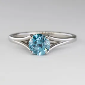 '100 Ways' Split Shank Platinum Blue Zircon Ring | 1.75ct | SZ 6.5 |