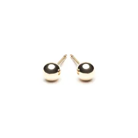 14k Gold Stud Earrings Small Ball