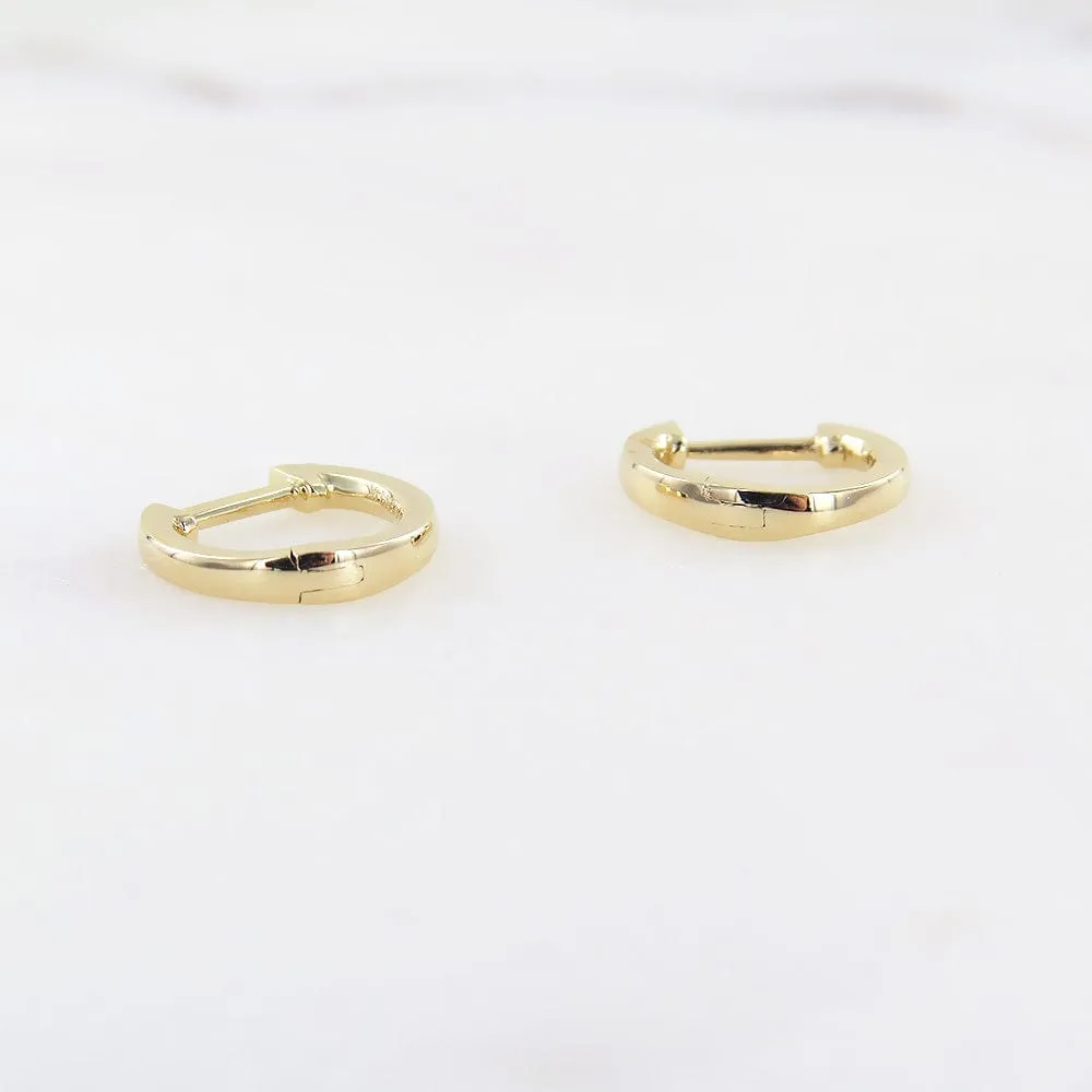 14k Yellow Gold Extra Petite High Polish Huggies