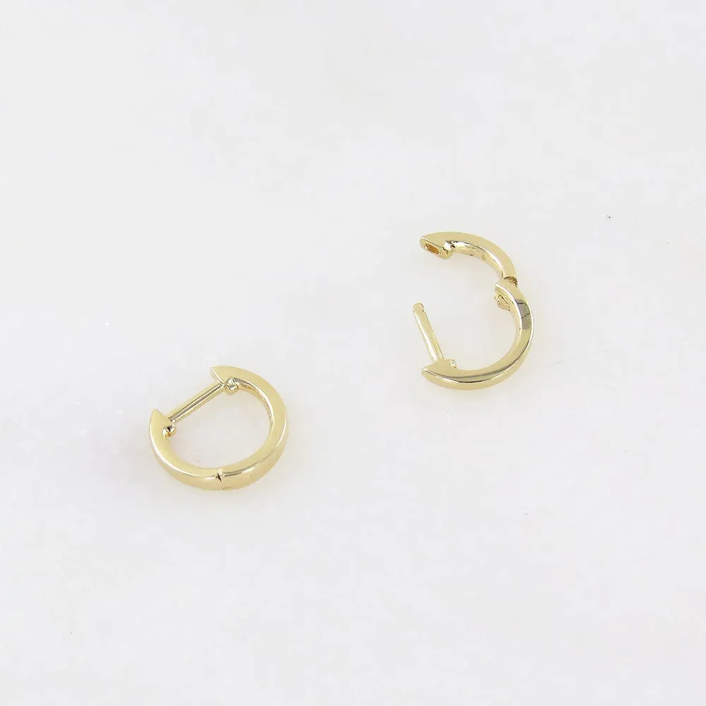 14k Yellow Gold Extra Petite High Polish Huggies