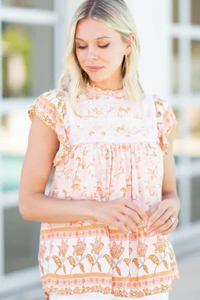 All In A Day Salmon Pink Floral Tank