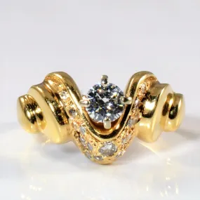 'Birks' Chevron Diamond Engagement Ring | 0.67ctw | SZ 8.75 |