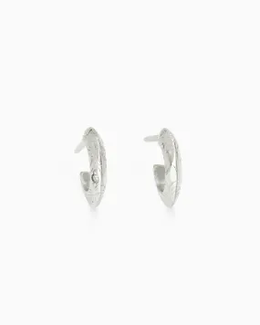 Birthflower Stone Huggies | Solid White Gold