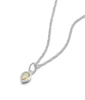 Birthstone Charm Necklace Sterling Silver