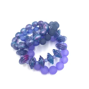 Blues & Lilacs Stack and Stretch Bracelets Set