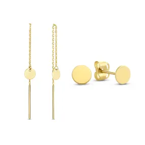 Cadeau d'Isabel 14 karat gold earrings set with coins