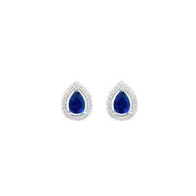 CARAT* London Sterling Silver Emile Sapphire Earrings