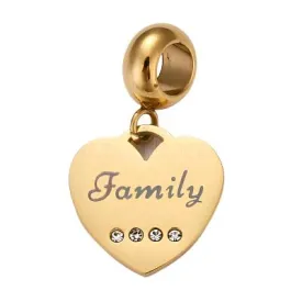 Charis Love Story European Charm Bead, Gold Stainless Steel (Purchase on Back Order 2-3 weeks)