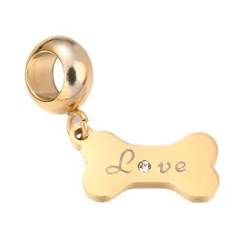 Charis Love Story European Charm Bead, Gold Stainless Steel (Purchase on Back Order 2-3 weeks)