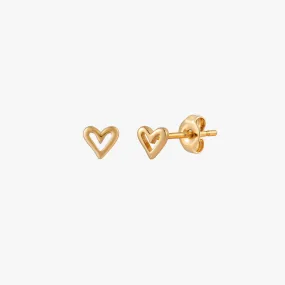 Classic Open Heart Stud Earrings