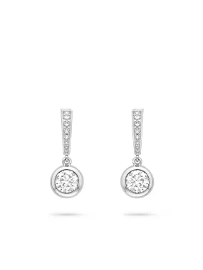 Classic Platinum Diamond Drop Earrings