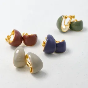 Color Curl Clip On Earrings