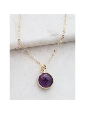 Cut Gemstone Disc Necklace