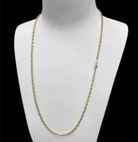 Diamond cut two tone chain