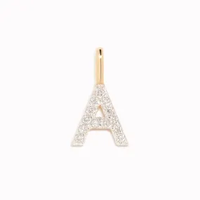 Diamond Initial Pendant 14k Gold - A