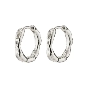 EDDY recycled organic shaped small hoops silver-plated