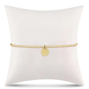 egirl Classic Gold 2mm Bead Bracelet- be you. Small Gold Disc