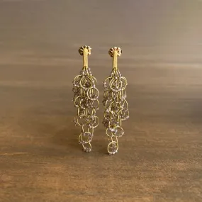 Gold & Zircon Delicate Tangle Earrings