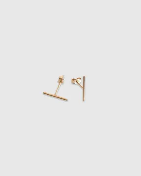 Gold Bar Stud Earrings