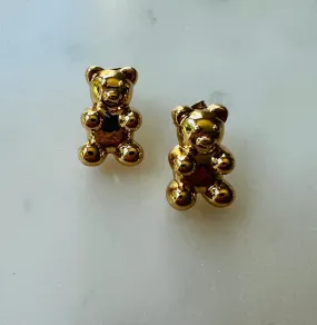 Gold Dipped Gummy Bear Post Earrings