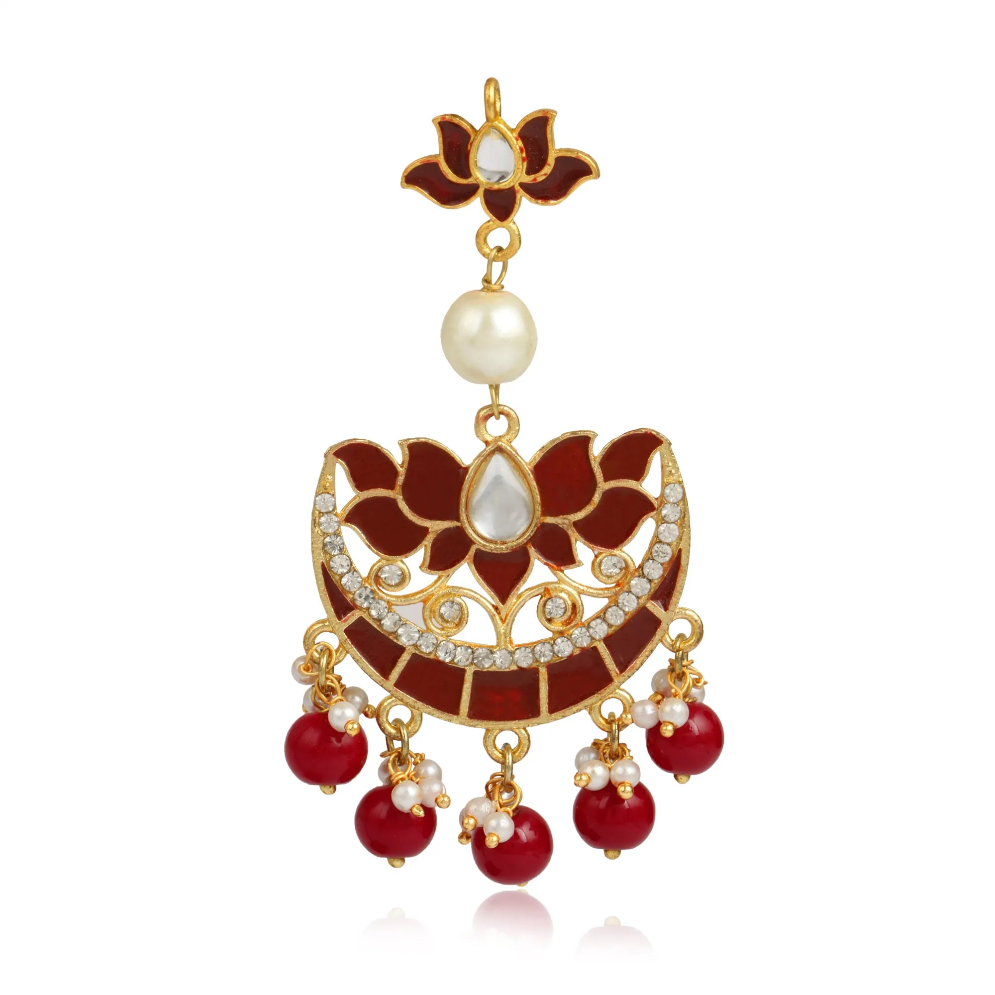 GoldPlated Fashion German Chandbali Hook Dangler Stylish Fancy Party Wear Earrings For Women