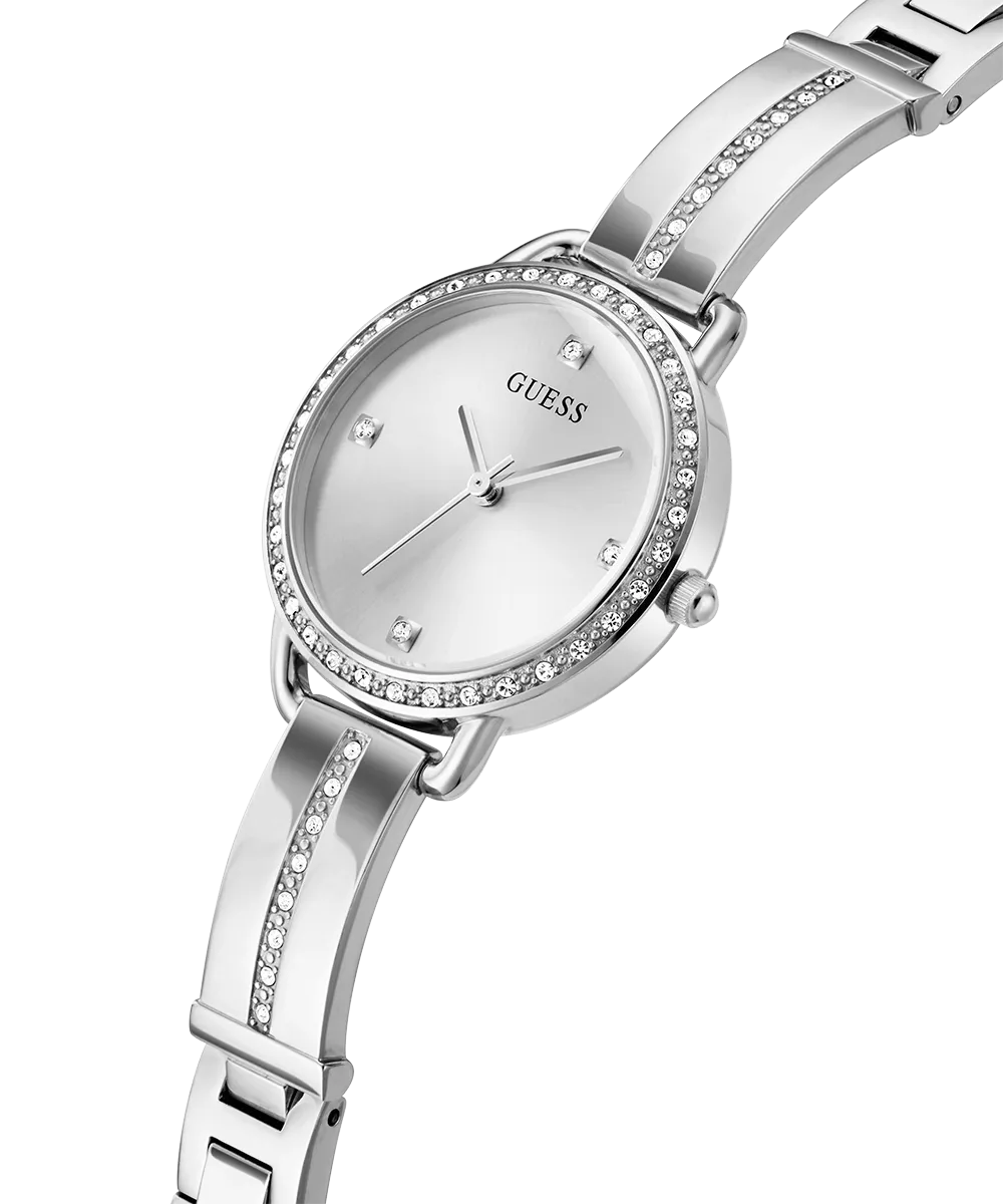 GUESS Ladies Silver Tone Analog Watch