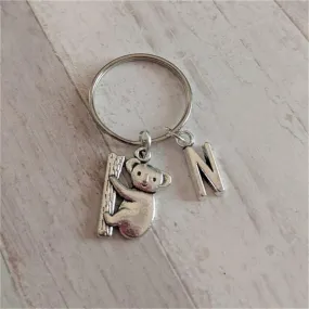 Koala Keychain with Initial Letter