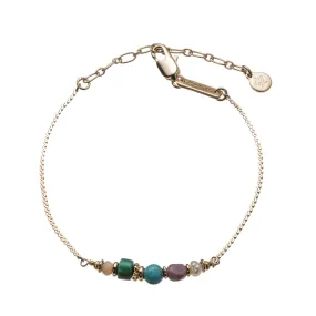 Liya Bracelet With 5 Beautiful Gems 14K GP