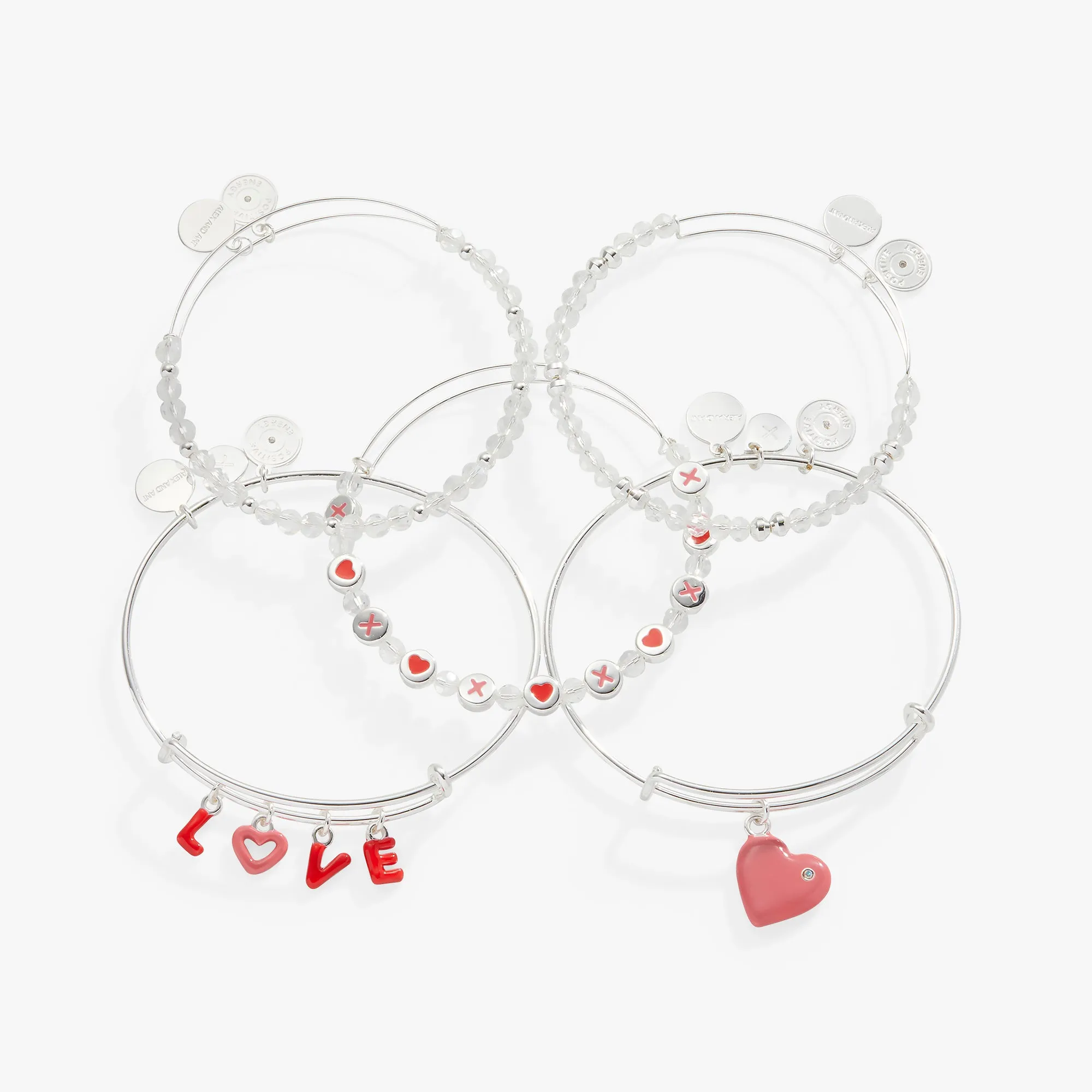 'LOVE' Charm Bangle, Set of 5