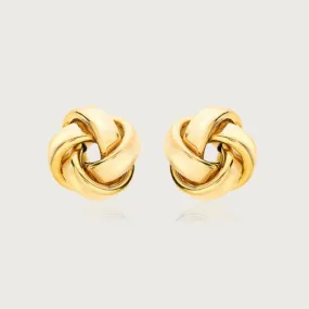 Love Knot Gold Stud Earrings in 9K Gold