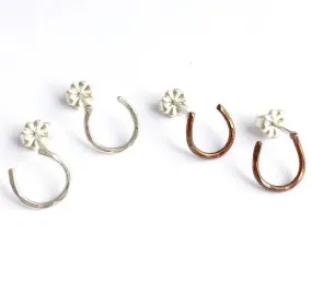 Lucky Horseshoe Stud Earrings Sterling Silver