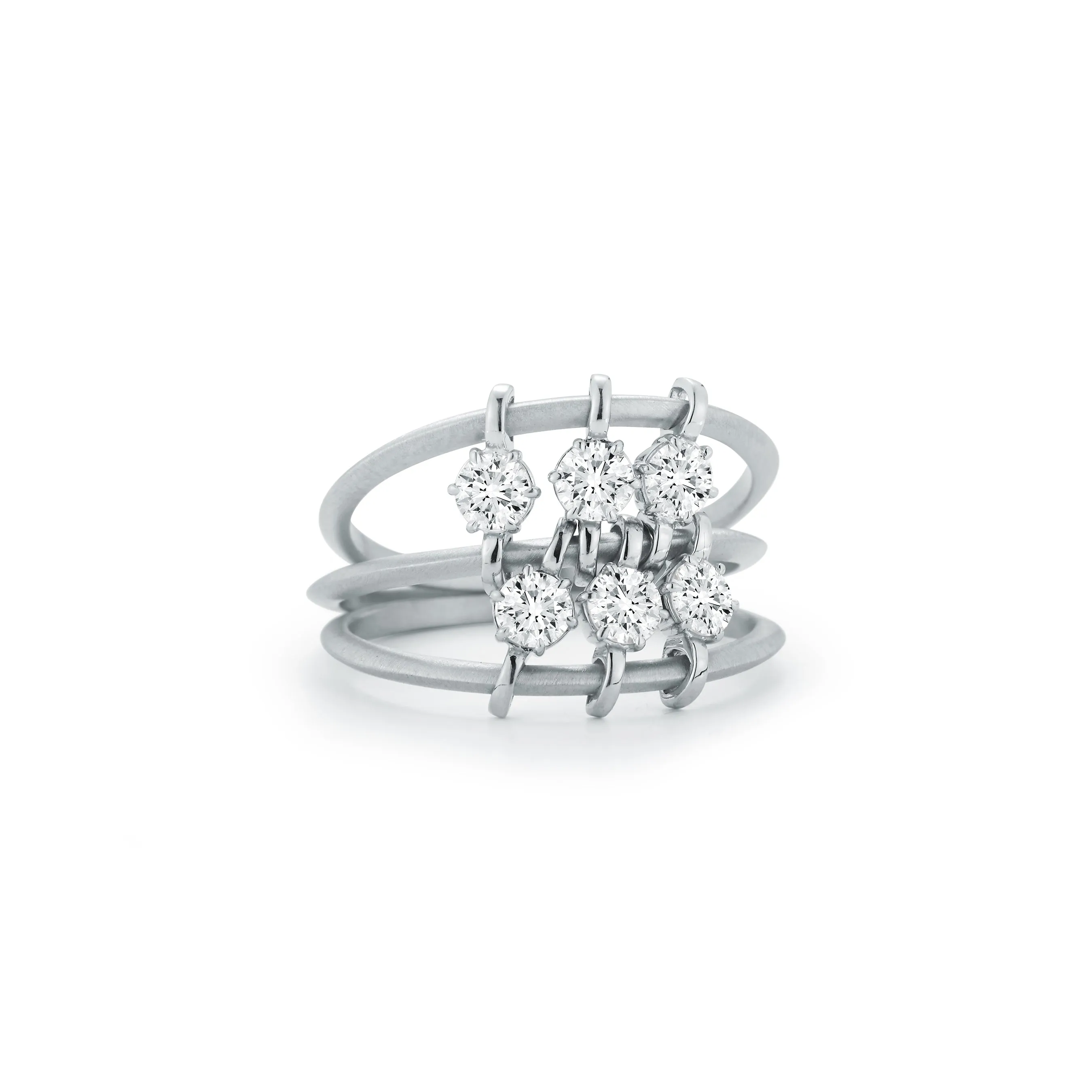 Penelope 3 Row Floating Diamond Ring