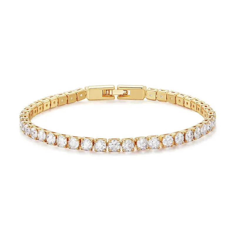 Plated Platinum 5 Colors Tennis Bracelet