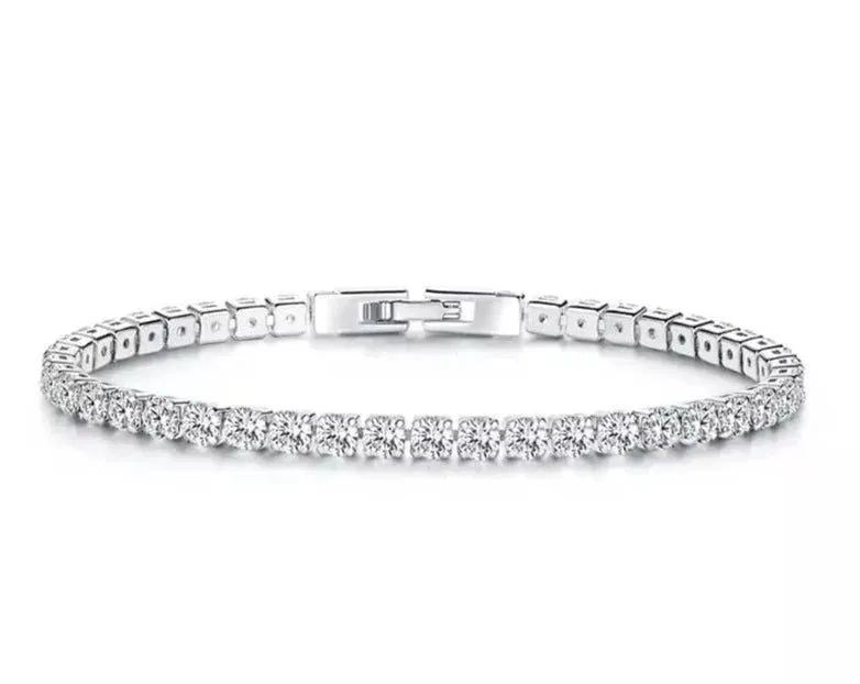 Plated Platinum 5 Colors Tennis Bracelet