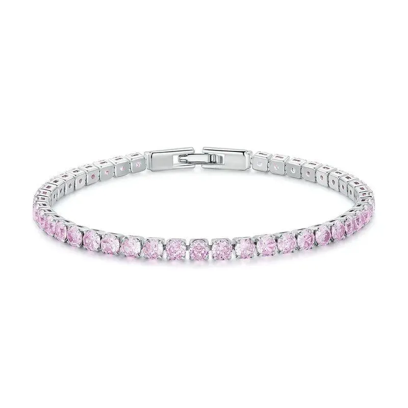 Plated Platinum 5 Colors Tennis Bracelet