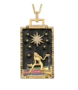 "The Star" Gothic Tarot Card Statement Necklace