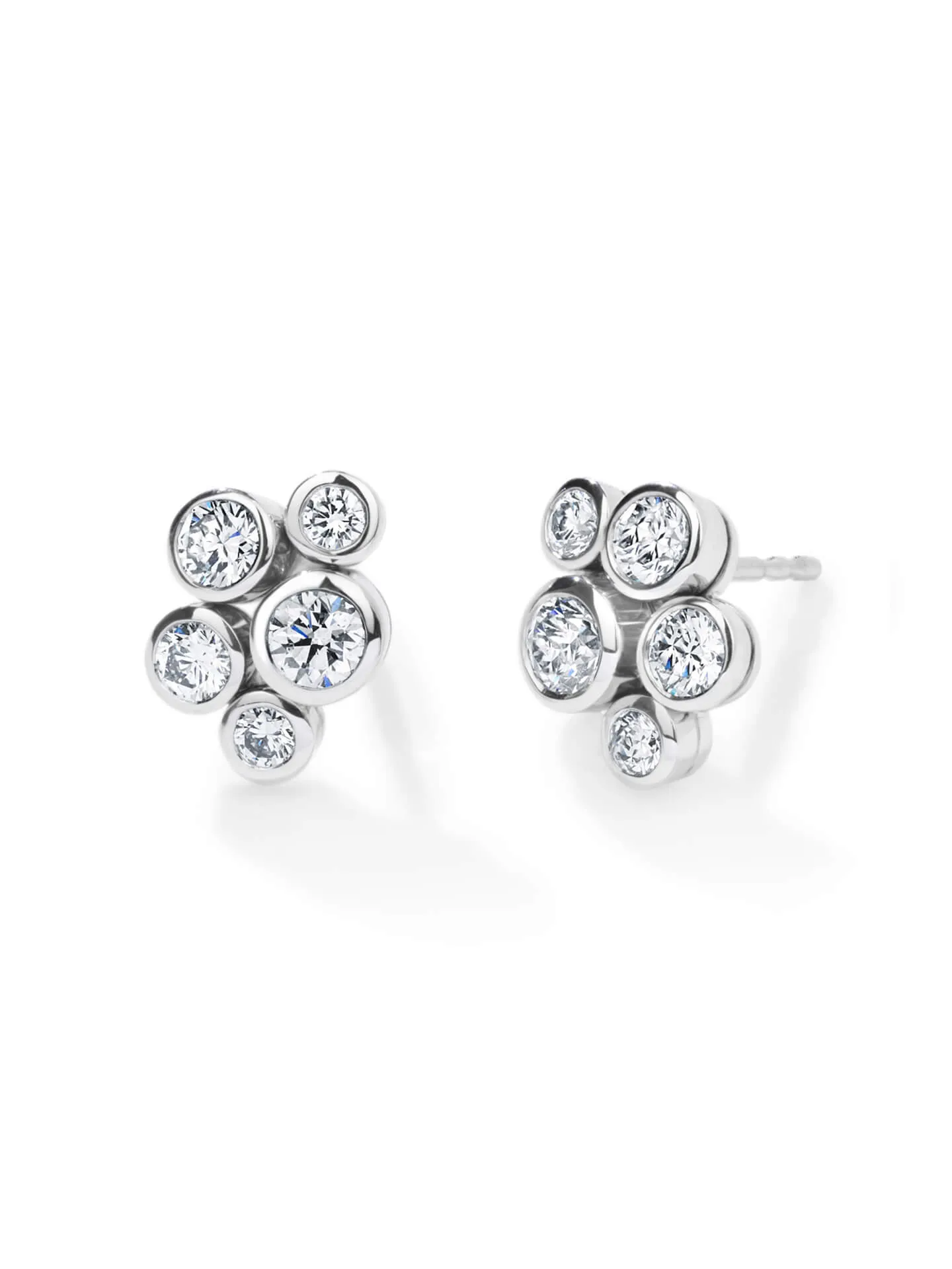 Raindance Classic Cluster Platinum Stud Earrings