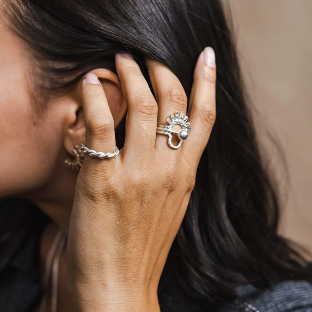 Ray Stacking Ring - Sterling Silver