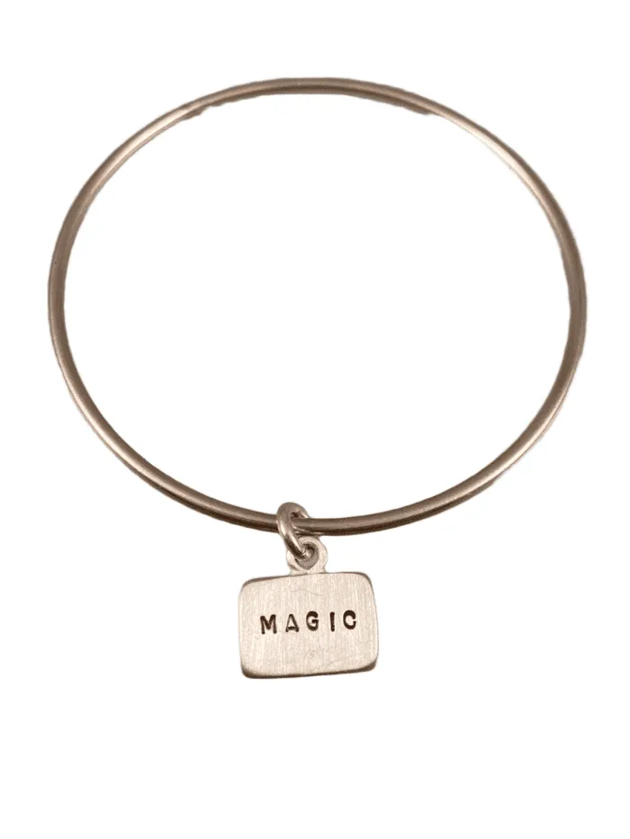 Tag Charm Bangle Bracelet