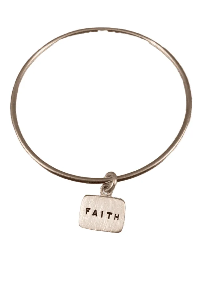 Tag Charm Bangle Bracelet