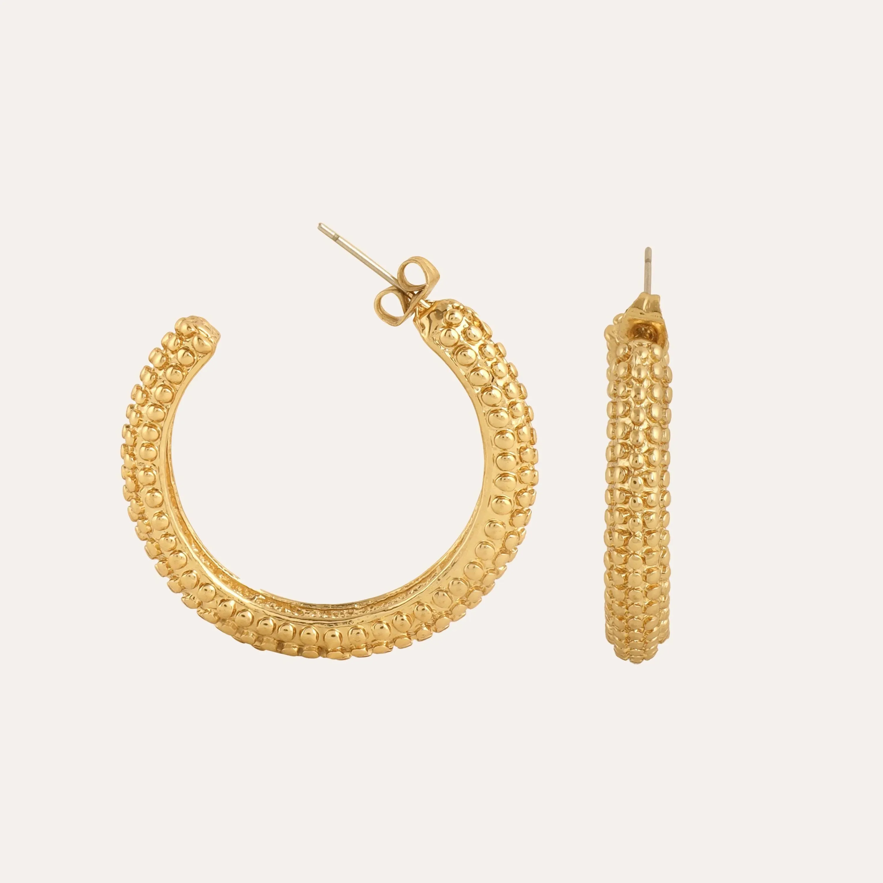 TFC Poppet Gold Plated Hoops Earrings