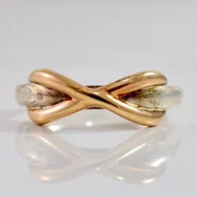 'Tiffany & Co.' Rose Gold and Silver Infinity Ring | SZ 2.5 |