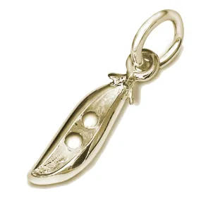 Two Peas In A Pod Solid Gold Charm