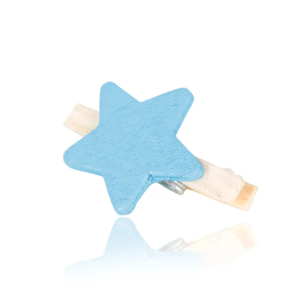 Wooden Photo Paper Clip - Stars - Set of 10