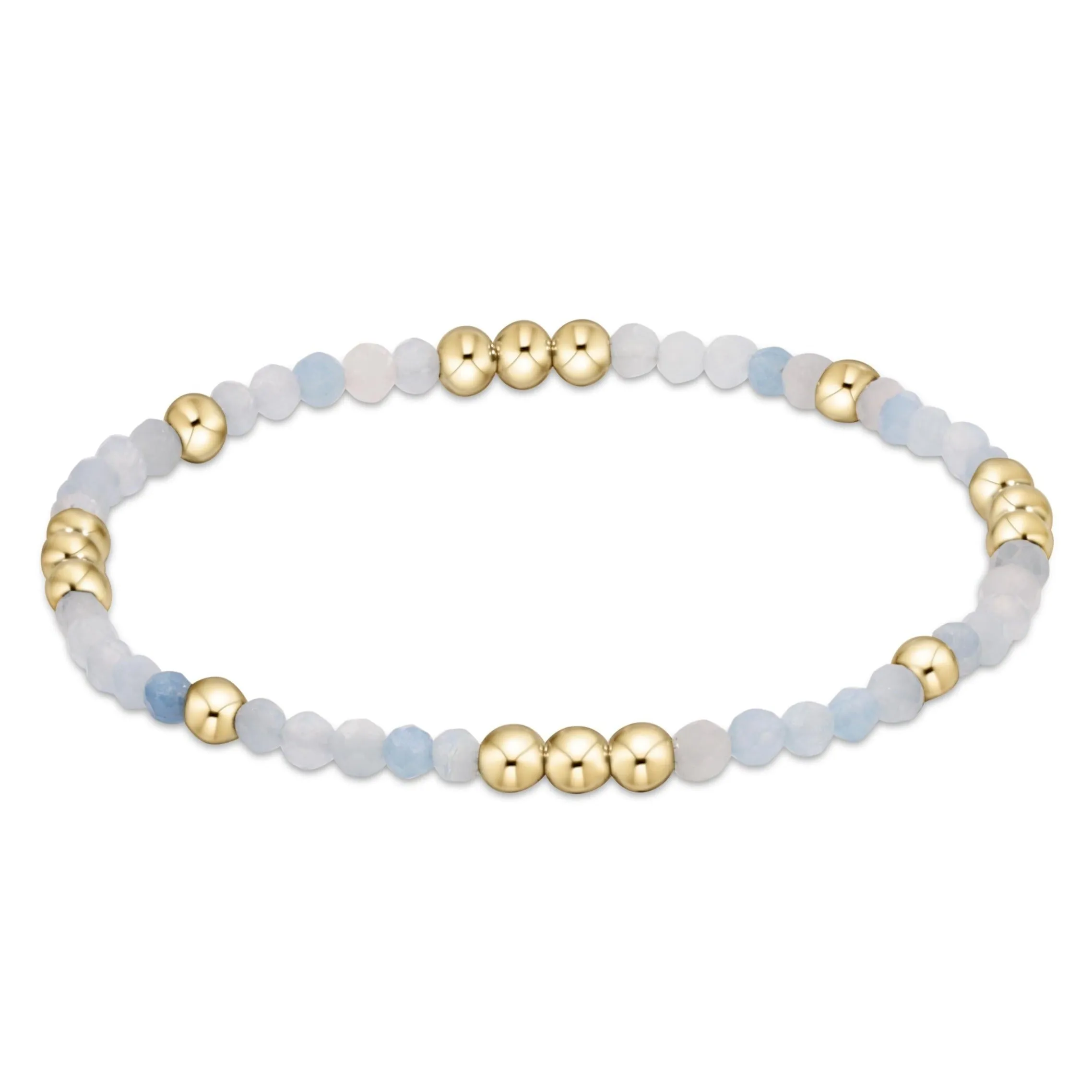 Worthy Pattern 3mm Bead Bracelet - Aquamarine